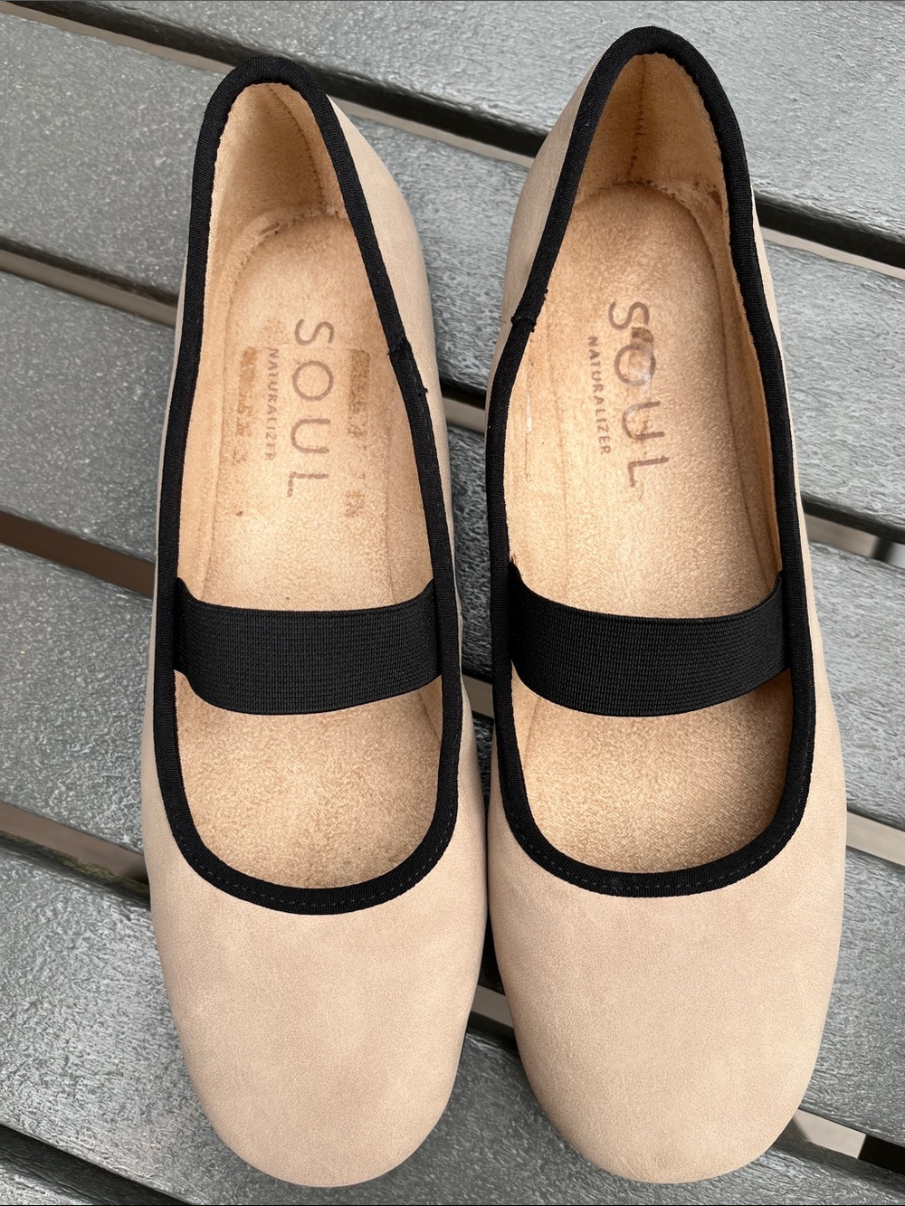 Naturalizer Brilliant Mary Jane Flats Warm Taupe